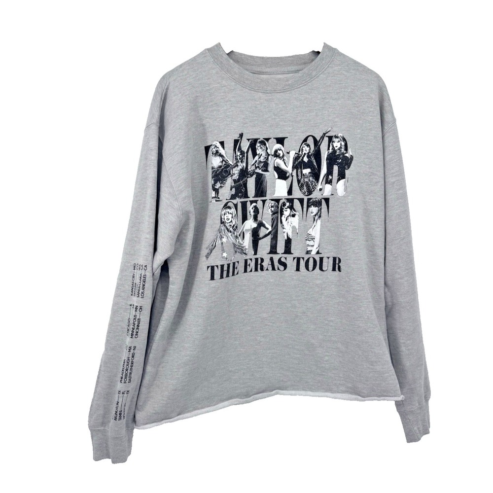 Taylor Swift 2023 Eras Tour Sweatshirt Unisex 2X Gray Long Sleeve Merch